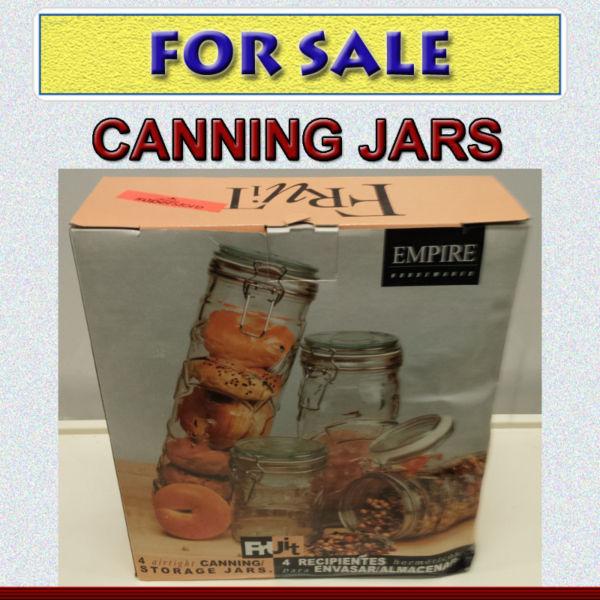 NEW NEVER OPENED - 4 AIRTIGHT CANNING / STORAGE JARS