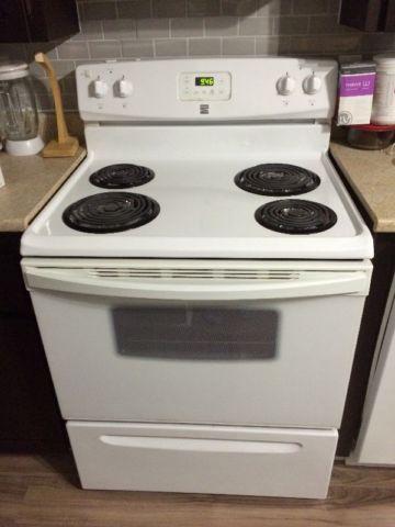 White electric Kenmore range