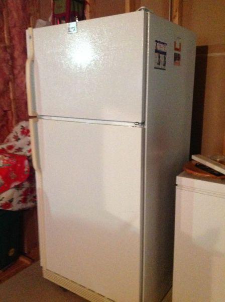 Two section white refrigerator