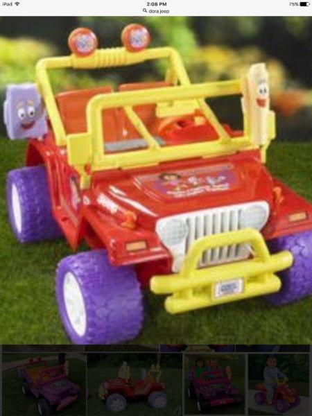 DORA BATTERY OPERATED JEEP, selling new from $400 to $600