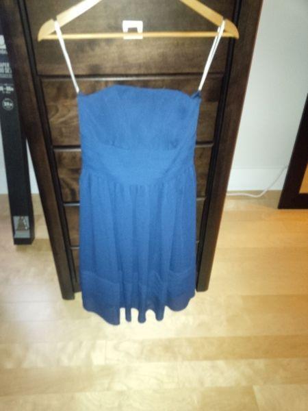 Navy Strapless Dress (David's Bridal) Size 8