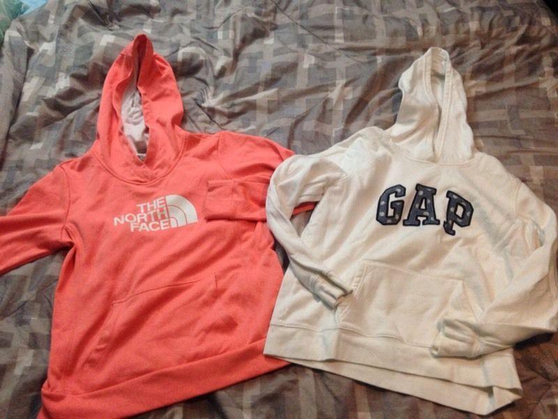 North face sweater and Gap sweater
