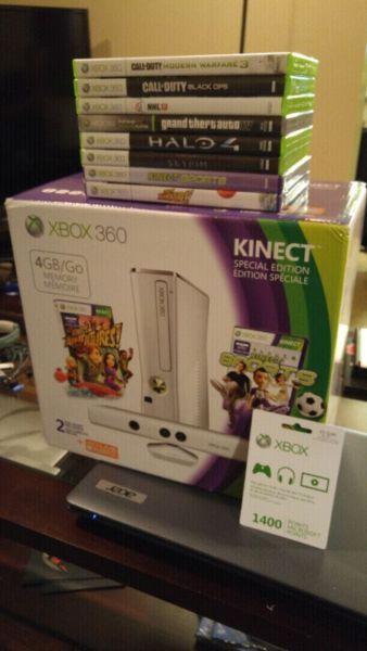 Limited Edition Glossy White Xbox 360 Kinect Bundle + Games