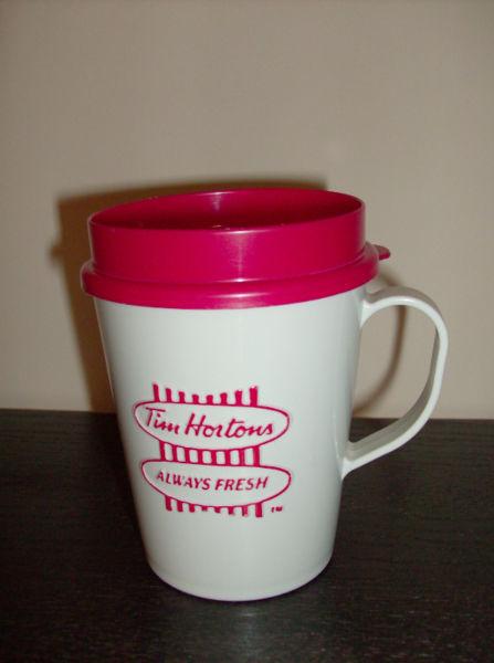 Vintage Tim Hortons Travel Mug with Snap On Lid