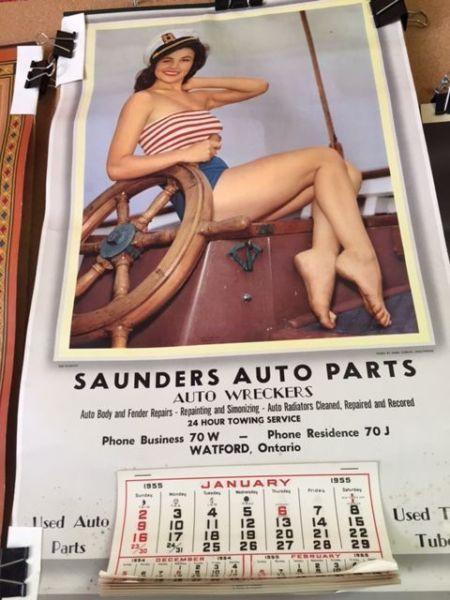 WATFORD ,SAUNDERS AUTO PARTS 1955 CALENDAR