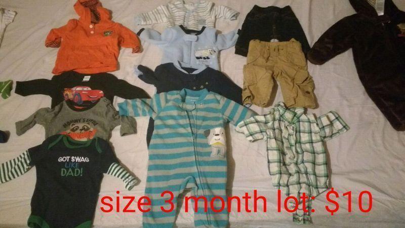 Size 0-3 months boy clothes in excellent condition