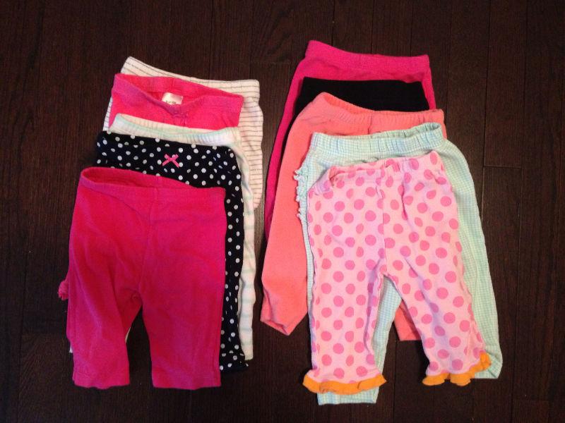 10 pairs of girls leggings size 6 months