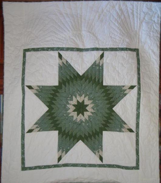 Mennonite-Made Lone Star Bed Quilt
