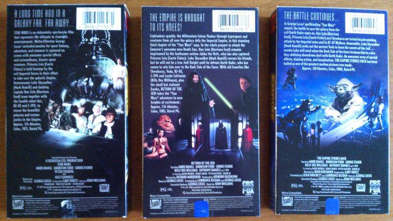 Star Wars/The Empire Strikes Back/Return of the Jedi Trilogy VHS