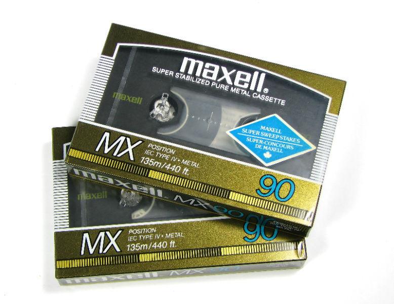 VTG LOT OF 2 NEW MAXELL MX TYPE IV METAL 90 CASSETTE TAPES