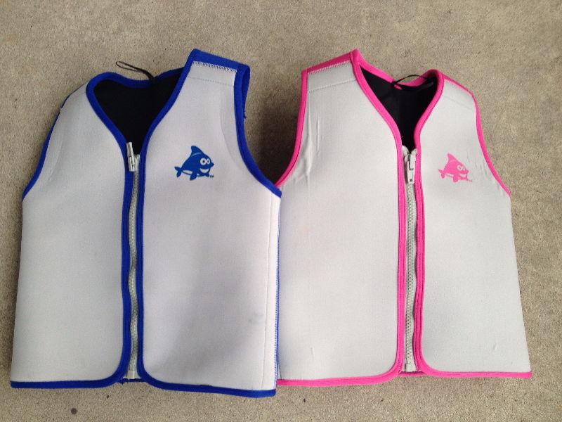 Sea Squirts Swim Assist Shark Vests- Pink and Blue-Ages 4-6