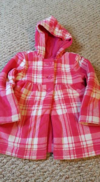 Girls Size 5 pink fleece coat