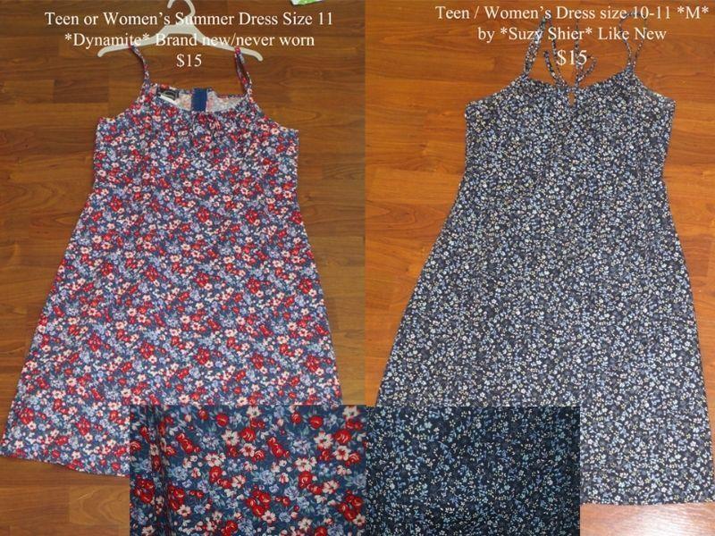 Teen / Women's Summer Dresses Size 10-11 Adult sizes