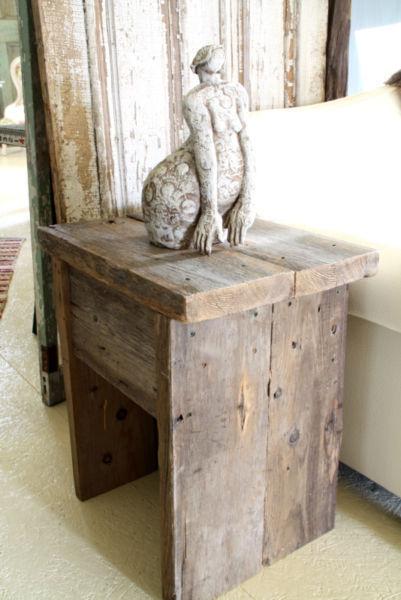 RUSTIC WEATHERED WOOD COFFEE TABLE, HANDCRAFTED