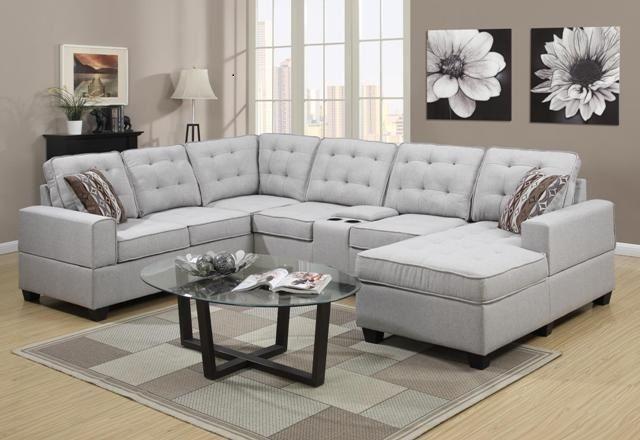 3PCS SECTIONAL WITH TWO CUPS HOLDERS AND CONSOLE $1099