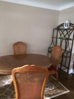 Antique round Oak table with 4 chairs