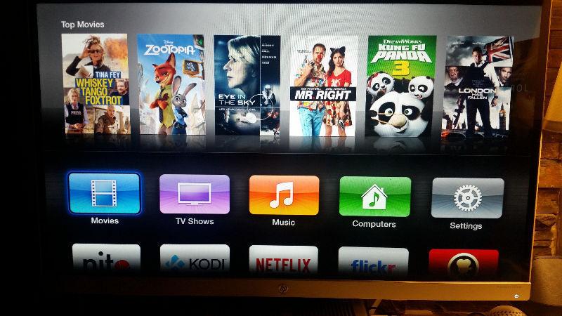 Apple TV 2 Jailbroken $90 KODI free movies tv sports jays