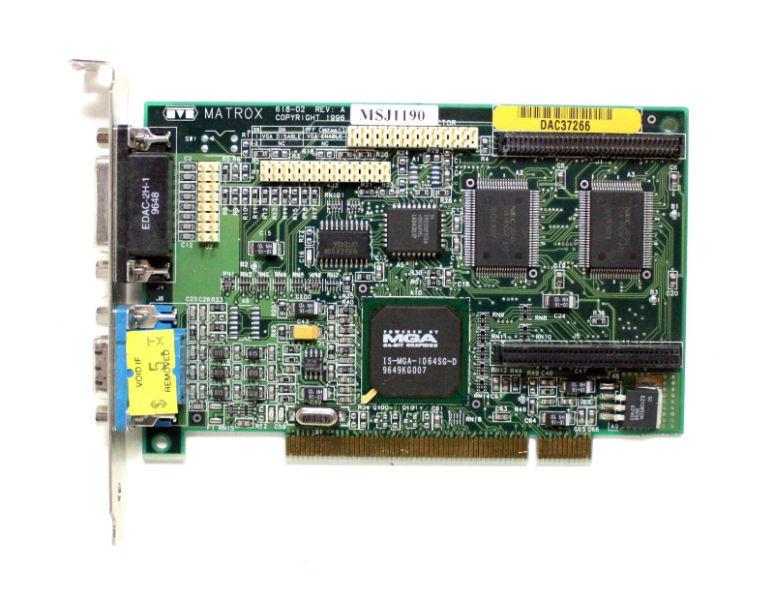PCI VGA Video Card MATROX 618-02 REV A Graphic Adapter