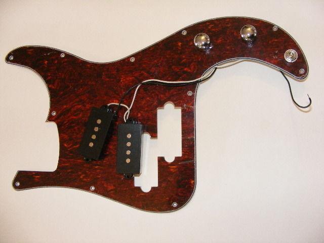 P-BASS Loaded PICKGUARD. RED TORTOISE, Pre-wired, ****