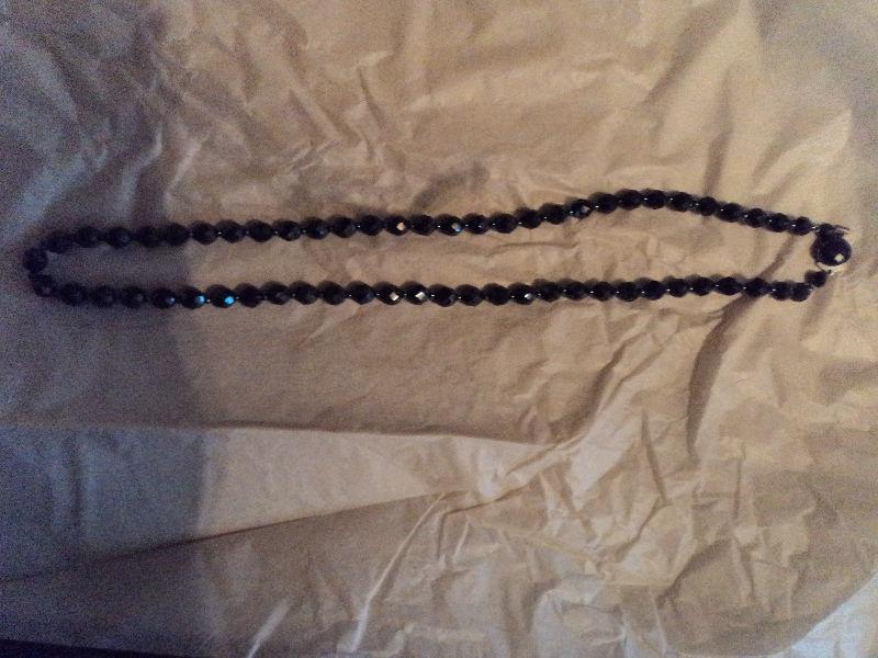 Vintage Black Crystal Necklace