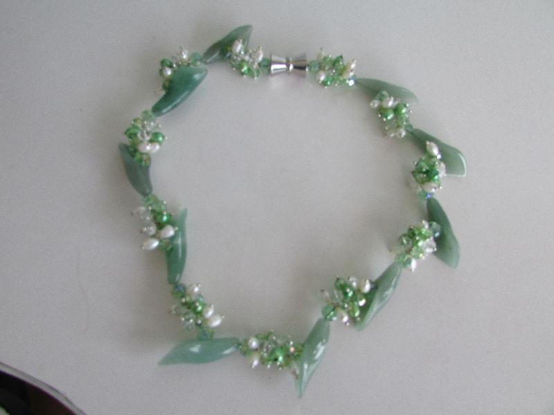 Natural Aventurine and Pearl Necklace
