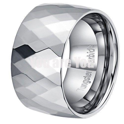 Diamond Cut Tungsten Wedding Ring Size 8