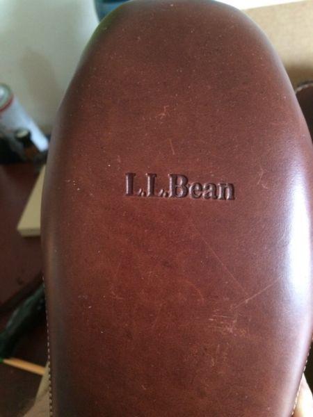 LL bean dbl lined leather slippers sz 13