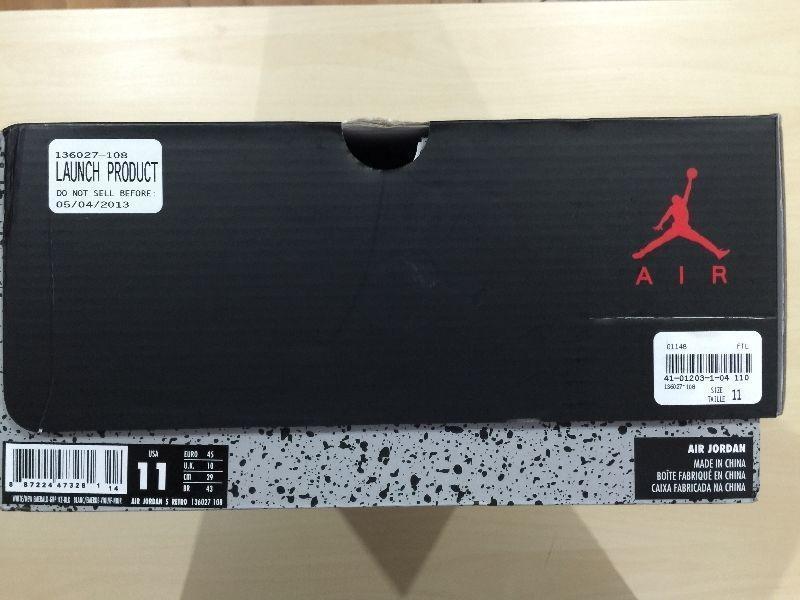 DS Nike Air Jordan V (White/Grape) Size 11 (2013)