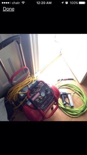 Craftsman Air Compressor with stand + extras
