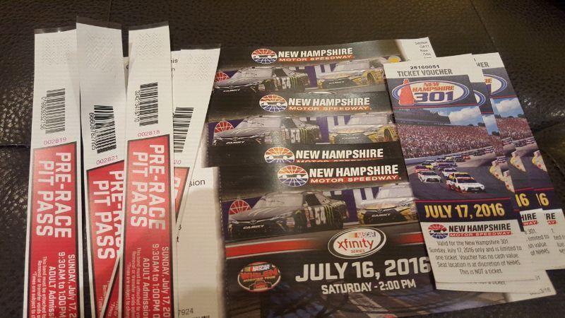 Nascar tickets and pit passes