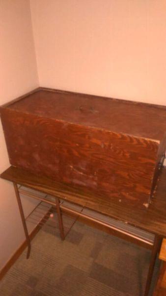 Old wooden storage box