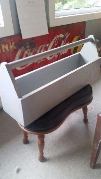 Old Carpenters Wooden Tool Caddy 