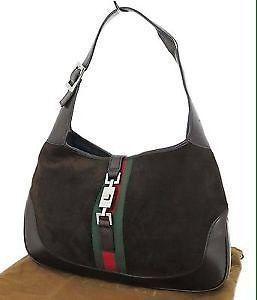 Authentic Gucci Jackie O Brown Suede/Leather Purse