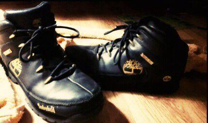 Brand new black Timberland boots with gold detail