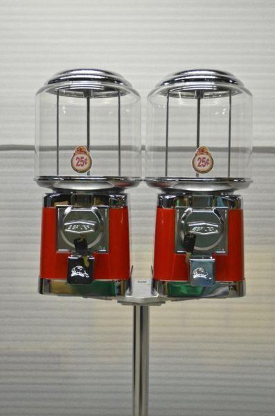 2 Brand New Canadian Made Beaver Gumball Machine on Stand