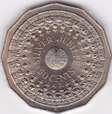 Australia 1977 50 Cent Silver Jubilee Coin