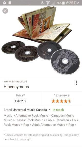 Tragically Hip Hipeponymous 4 disc/book set