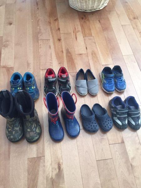 Toddler Boys shoes, rain boots, etc- 8 pairs. Size 8-10