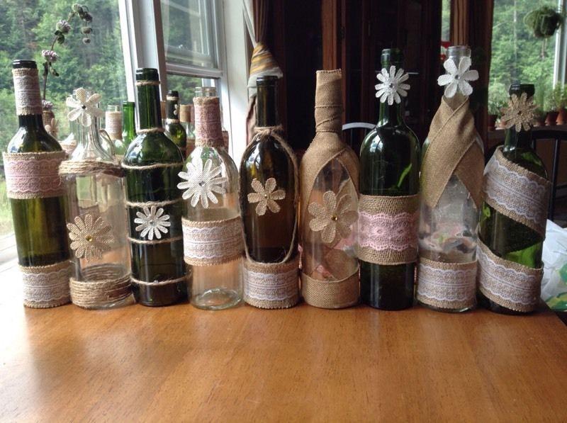 Burlap Wine Bottles