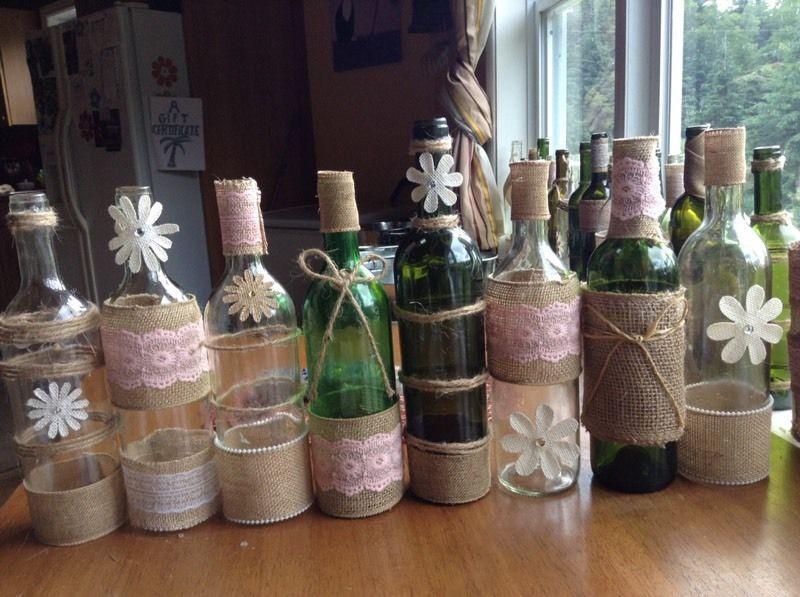 Burlap Wine Bottles