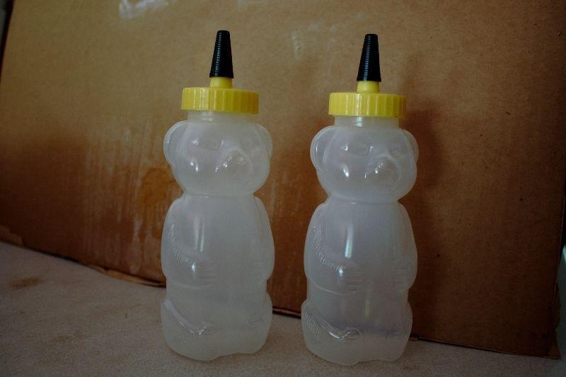 Plastic Bear Containers for honey or syrup, etc