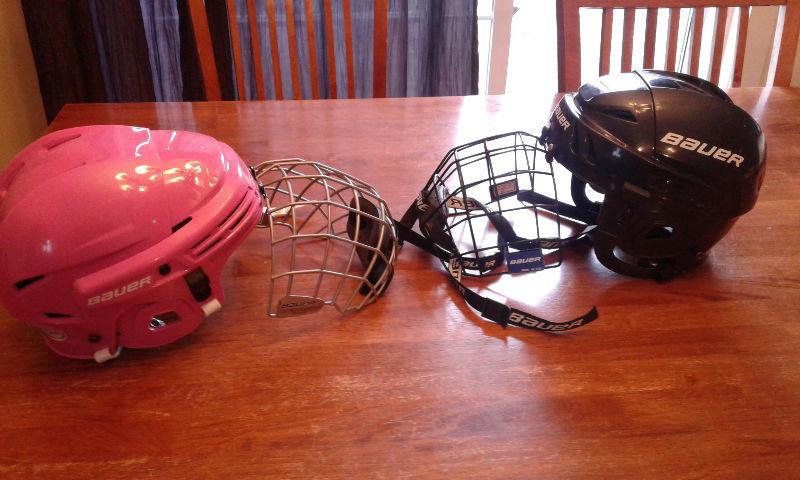 Boy's and Girl's Bauer helmets