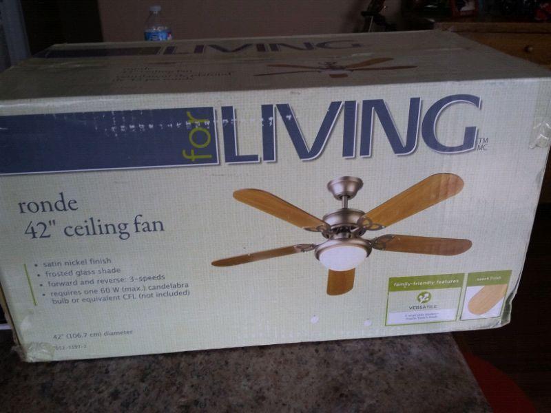 42 Ceiling fan . The box has never been.open