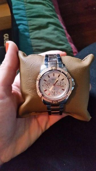 Silver and Rose Gold Guess Watch