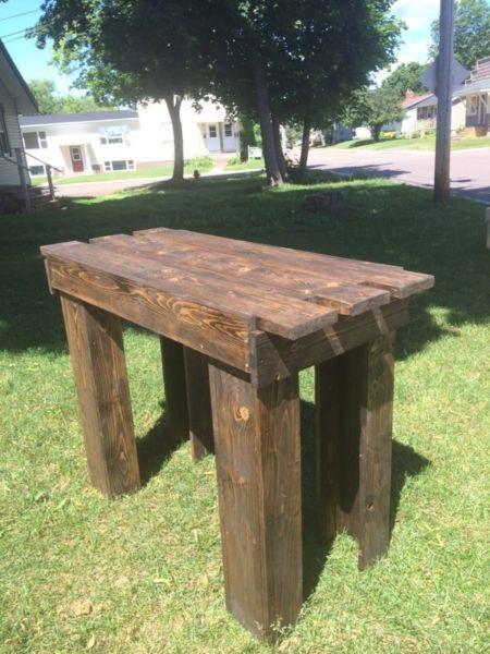 Handmade wooden tables