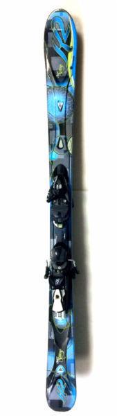 Used K2 Superstitious women's downhill skis with bindings 146 cm