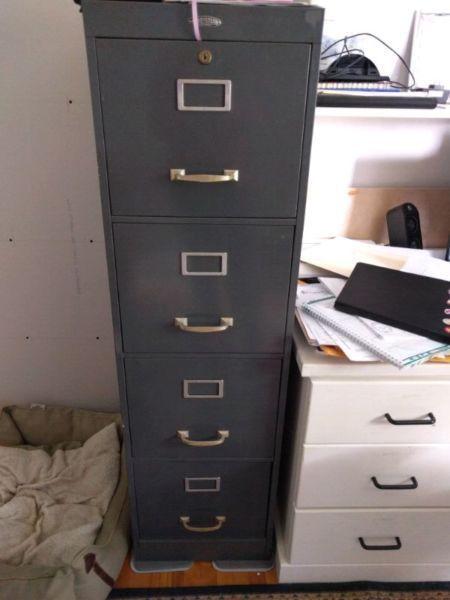 Tall older style four drawer filing cabinet