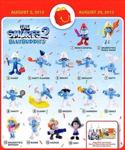 Smurfs 2 McDonalds Happy Meal Toys - Brand New in Package