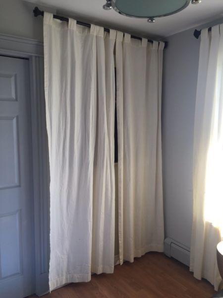 4 off white curtain panels