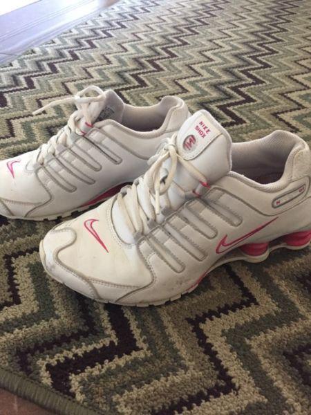 White and pink Nike Shox. Size 8.5